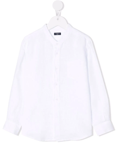 Il Gufo Kids' White Cotton Shirt With Corena Collar In Bianco
