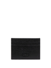 Ferragamo Gancini Leather Card Holder In Black In Black