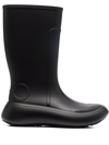 Ferragamo Logo-detailed Rubber Rain Boots In Black