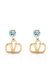 VALENTINO GARAVANI VLOGO SIGNATURE CRYSTAL-EMBELLISHED EARRINGS