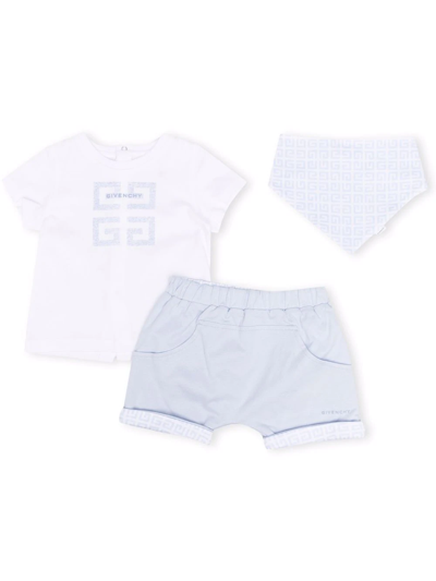 Givenchy Babies' 4g Cotton Short Set In Blue