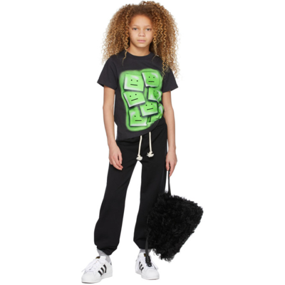 Acne Studios Kids' Mini Nash Face Graphic Tee In Black