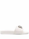 Versace Medusa Plaque Flat Slides In White