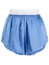 Alexander Wang T Silk Charmeuse Negligee Tap Short In Blue