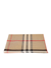 BURBERRY CHECK MOTIF WOOL AND SILK SCARF