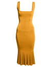 Galvan Atalanta Pleated Stretch-knit Midi Dress In Gold