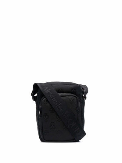 Alexander Mcqueen Jet-black Zip-up Messenger Bag