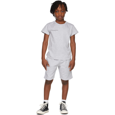 Pangaia Kids Grey Organic Cotton 365 T-shirt In Grey Marl