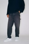 Bdg Straight Fit Faded Double Knee Work Pant In Faded Black Overdye