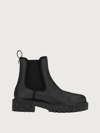 Ferragamo Gancini Logo Detail Chelsea Boots In Black