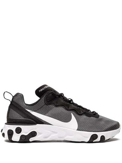 Nike Sportswear Low 'react Element 55 Se' Sneakers In Black,white