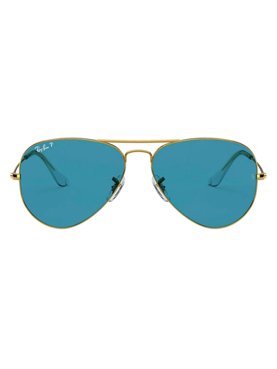 Ray Ban Metallic Aviator-frame Sunglasses In Gold