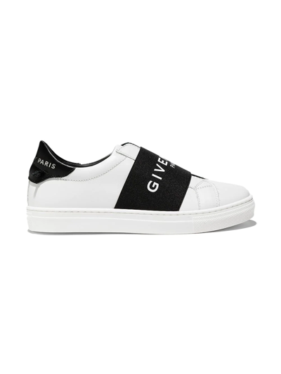 Givenchy Kids' Logo-tape Low-top Sneakers In White