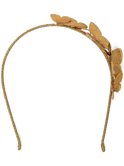 Jennifer Behr Pamela Butterfly Headband In Gold