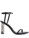 GIVENCHY BLACK G CUBE HEELED SANDALS