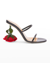 LOEWE ROSE TWO-BAND SLIDE SANDALS