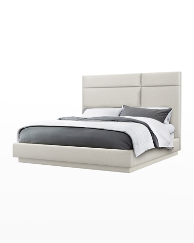 Interlude Home Quadrant King Bed In Shearling Cream