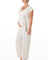 Cache Coeur Maternity Origin Surplice Jumpsuit In Oats