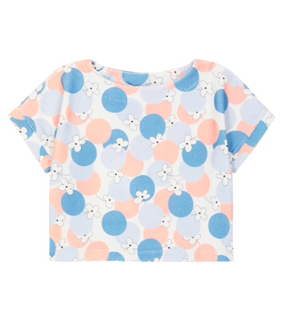 Morley Kids' Palma Bubbleterry Cotton T-shirt In Bleu