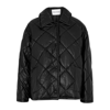 STAND STUDIO NIKOLINA BLACK QUILTED FAUX LEATHER JACKET