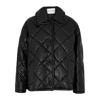 Stand Studio Nikolina Black Quilted Faux Leather Jacket In Black