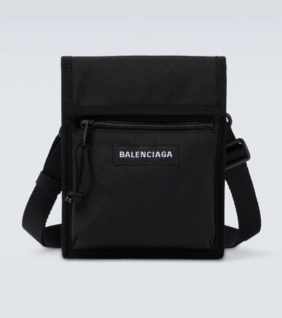 Balenciaga Men's Cross-body Messenger Shoulder Bag Nylon In Black