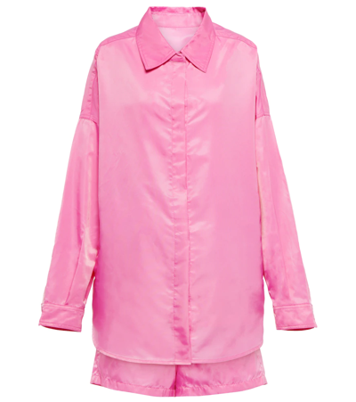 The Frankie Shop Perla Shirt Jacket And Shorts Set In Hot Pink