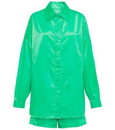The Frankie Shop 'perla' Concealed Placket Oversized Shirt Jacket In Green