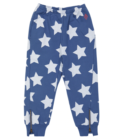 The Animals Observatory Kids' Panther Cotton Jersey Sweatpants In Blue