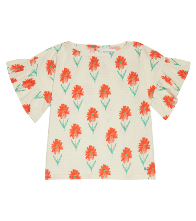 Bobo Choses Kids' Floral Cotton Top In Multicoloured