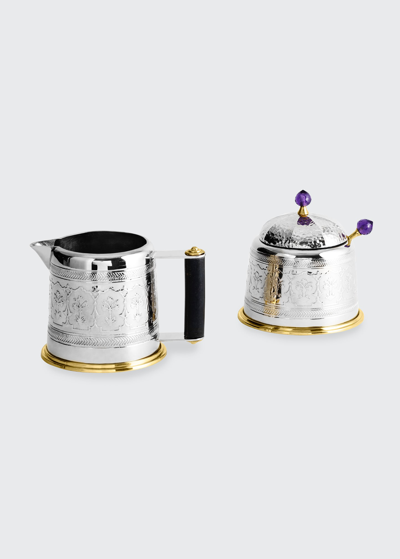 Michael Aram Palace Creamer Sugar Pot With Spoon Set