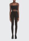 Prada Rhinestone-embellished Tulle Miniskirt In F0002 Nero
