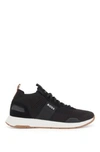 Hugo Boss Sock Trainers With Repreve Uppers In Black