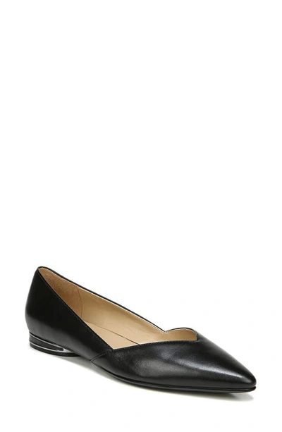 Naturalizer Havana Womens Pointed Toe Flats In Black Leather