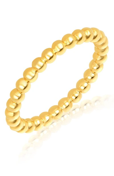 Adornia Beaded Band Ring Gold In White