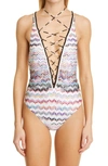 MISSONI ZIGZAG KNIT ONE-PIECE SWIMSUIT