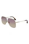 Victoria Beckham Loop 64mm Oversize Navigator Sunglasses In Gold/ Pink Yellow