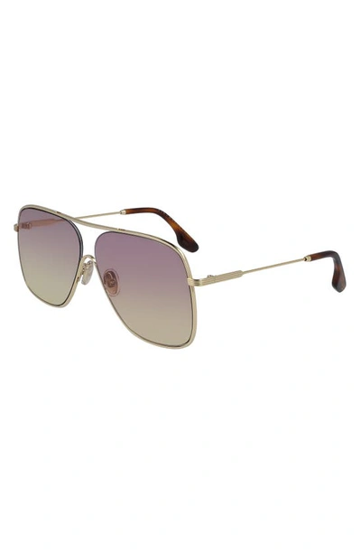 Victoria Beckham Loop 64mm Oversize Navigator Sunglasses In Pink