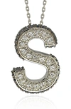 Suzy Levian Sterling Silver & Blue Sapphire Initial Pendant Necklace In Blue-s