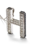 Suzy Levian Sterling Silver & Blue Sapphire Initial Pendant Necklace In Blue-h