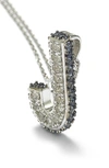 Suzy Levian Sterling Silver & Blue Sapphire Initial Pendant Necklace In Blue-j