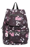 Madden Girl Proper Flap Nylon Backpack In Black Floral