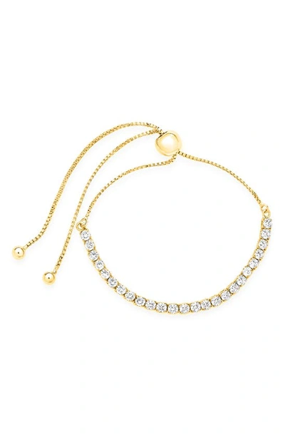 Sterling Forever Cz Bolo Slider Bracelet In Silver
