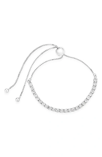 Sterling Forever Cz Bolo Slider Bracelet In Gold