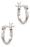 Sterling Forever Simple Twist Hoop Earrings In Silver