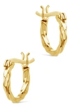 Sterling Forever Simple Twist Hoop Earrings In Gold