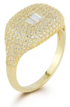 Glaze Jewelry Cubic Zirconia Signet Ring In Gold