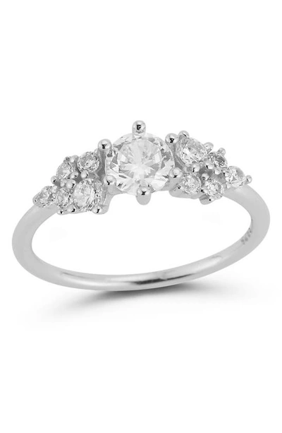 Glaze Jewelry Cz Cluster Ring In Silver