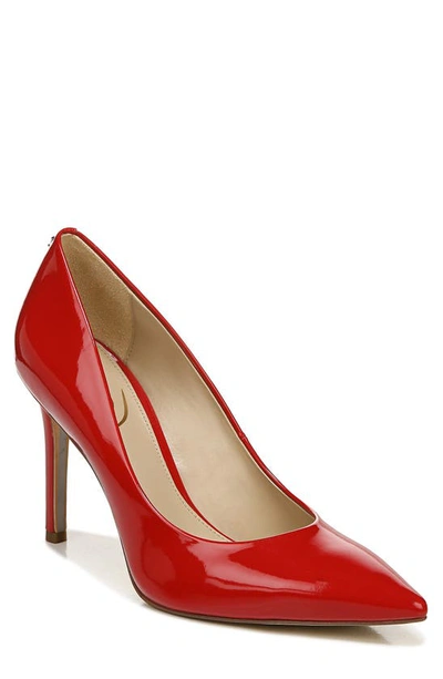 Sam Edelman Women's Hazel Pointed Toe High Heel Pumps In Red Leather