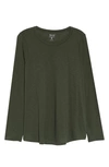 Madewell Whisper Cotton Long Sleeve T-shirt In Dark Forest